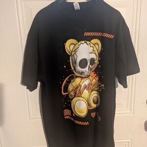 Black and Yellow Tank Top with Bear Design
